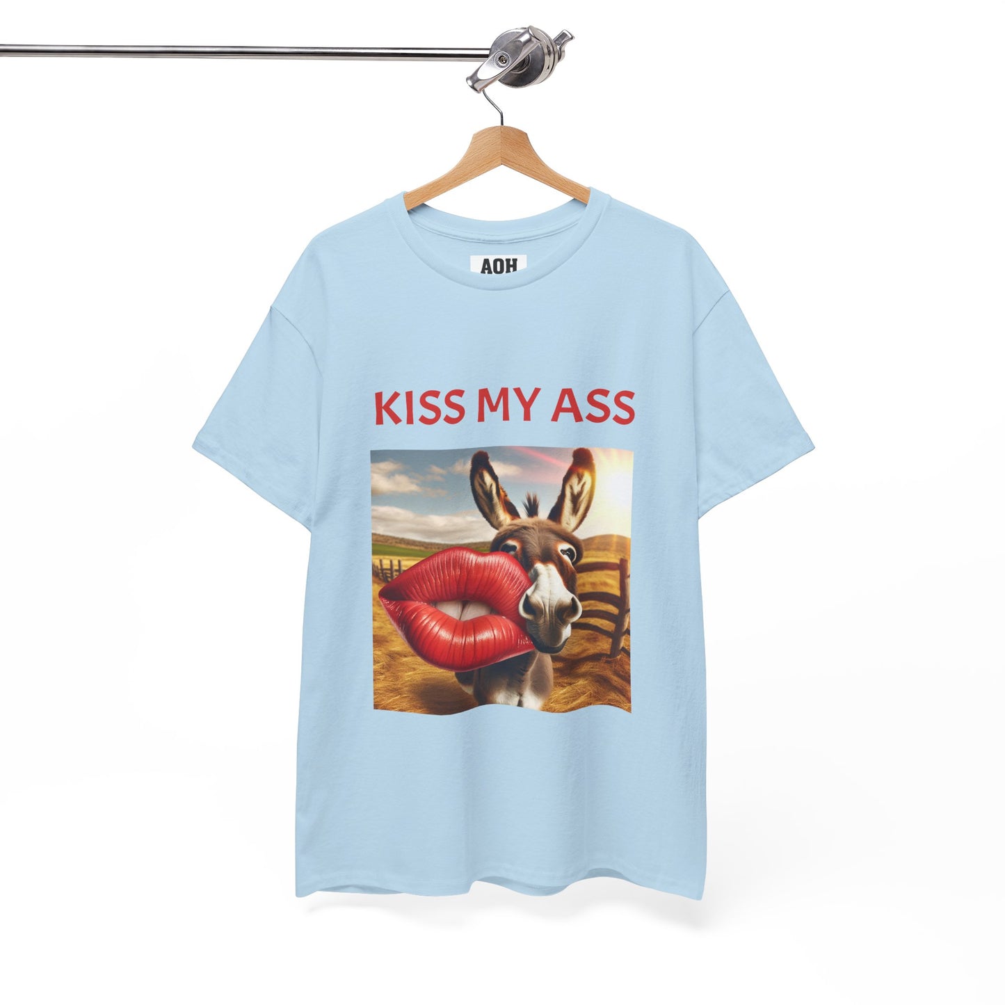 'Kiss My Ass' Unisex Cotton T-Shirt, Humorous Gift, Casual Wear, Party Top, Unique Design, Funny