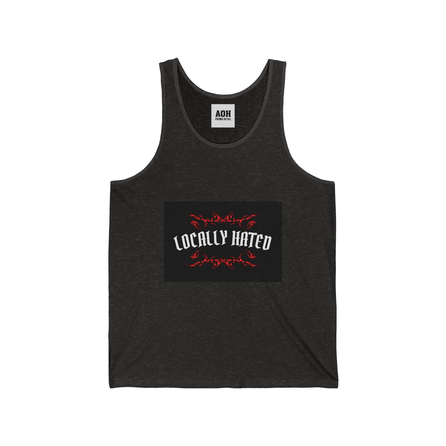 Locally Hated Unisex Jersey Tank | Comfortable Summer Top, Casual Wear, Gift for Friends, Festivals, Unique Graphic Tee
