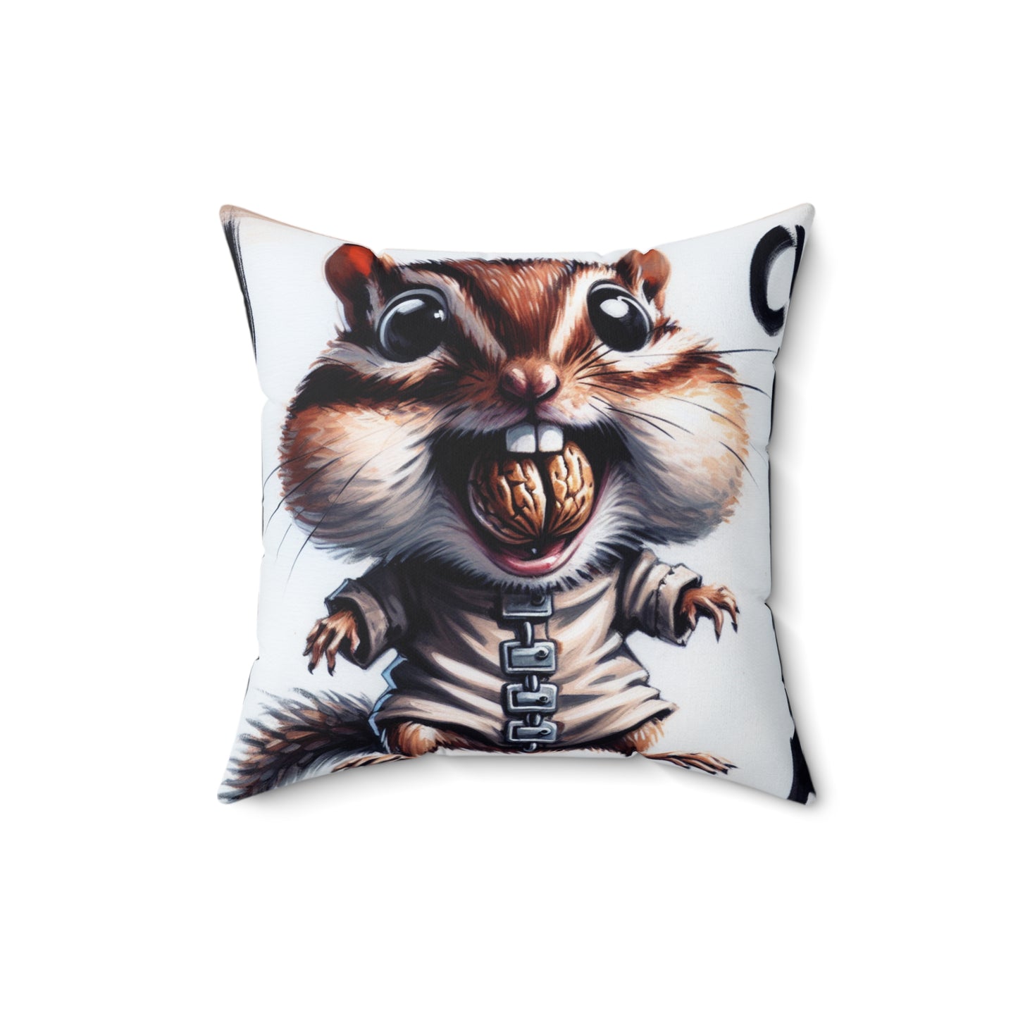 Straight Jacket Chipmunk Pillow, Fun Home Decor, Animal Lover Gift, Square Throw Pillow, Quirky Cushion