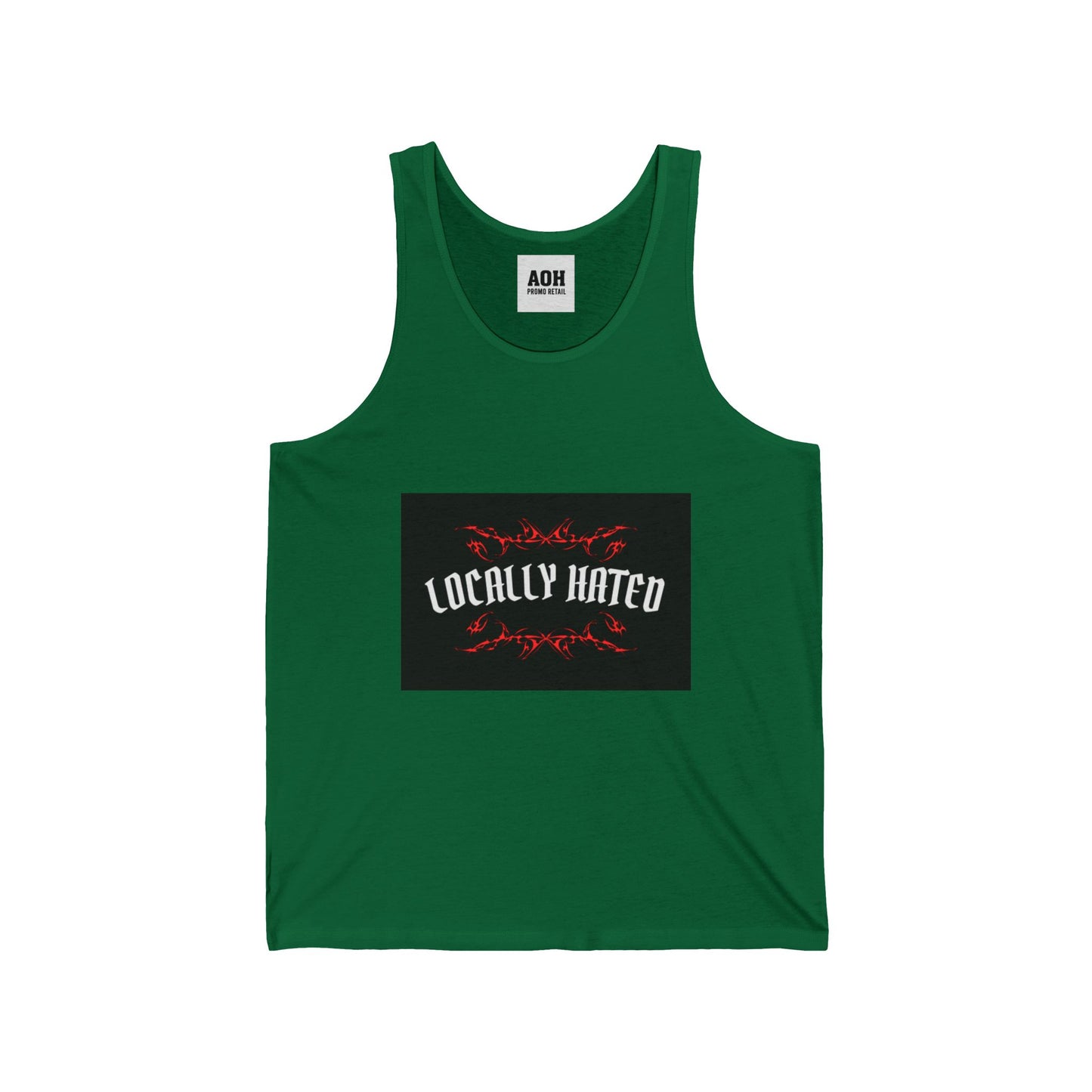 Locally Hated Unisex Jersey Tank | Comfortable Summer Top, Casual Wear, Gift for Friends, Festivals, Unique Graphic Tee