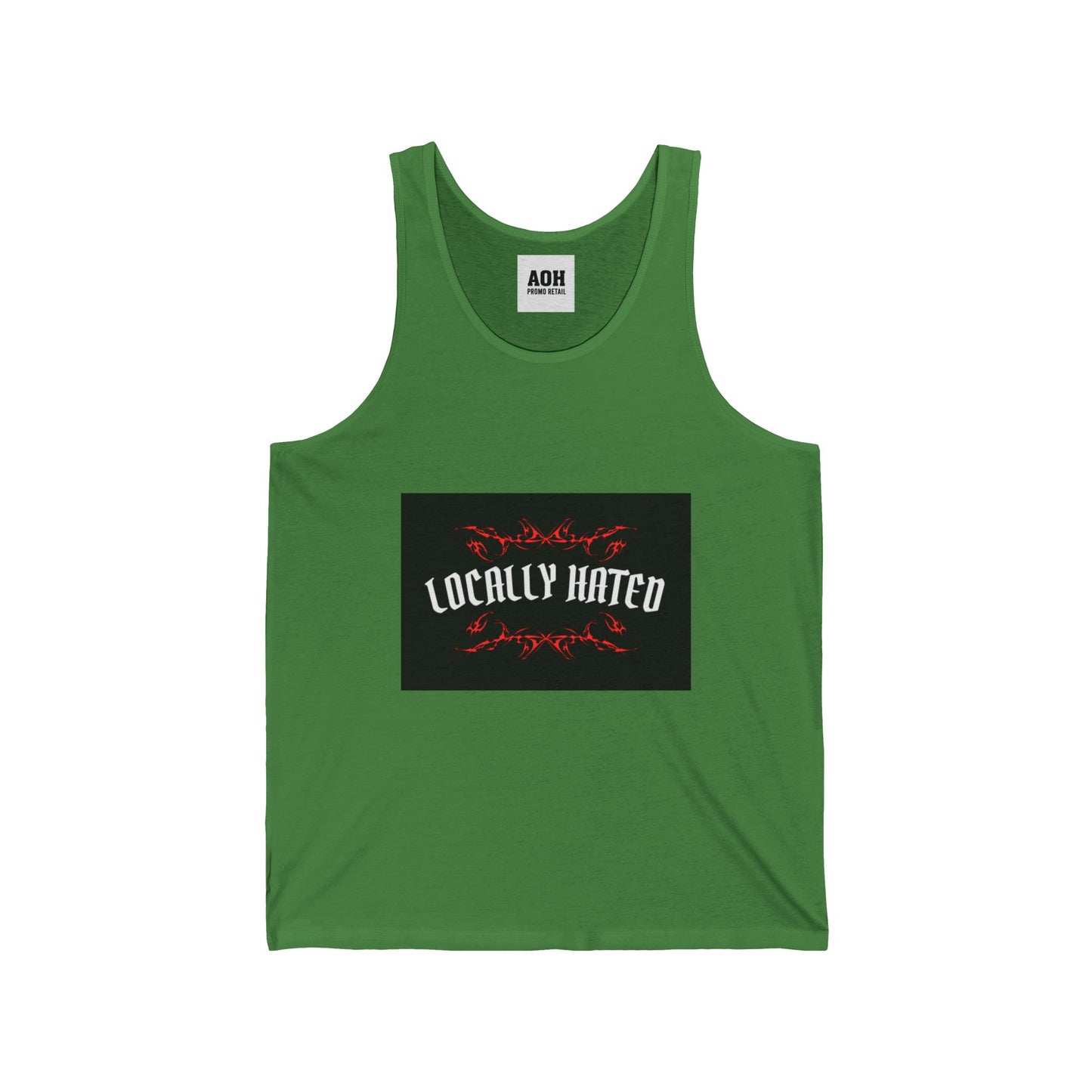 Locally Hated Unisex Jersey Tank | Comfortable Summer Top, Casual Wear, Gift for Friends, Festivals, Unique Graphic Tee