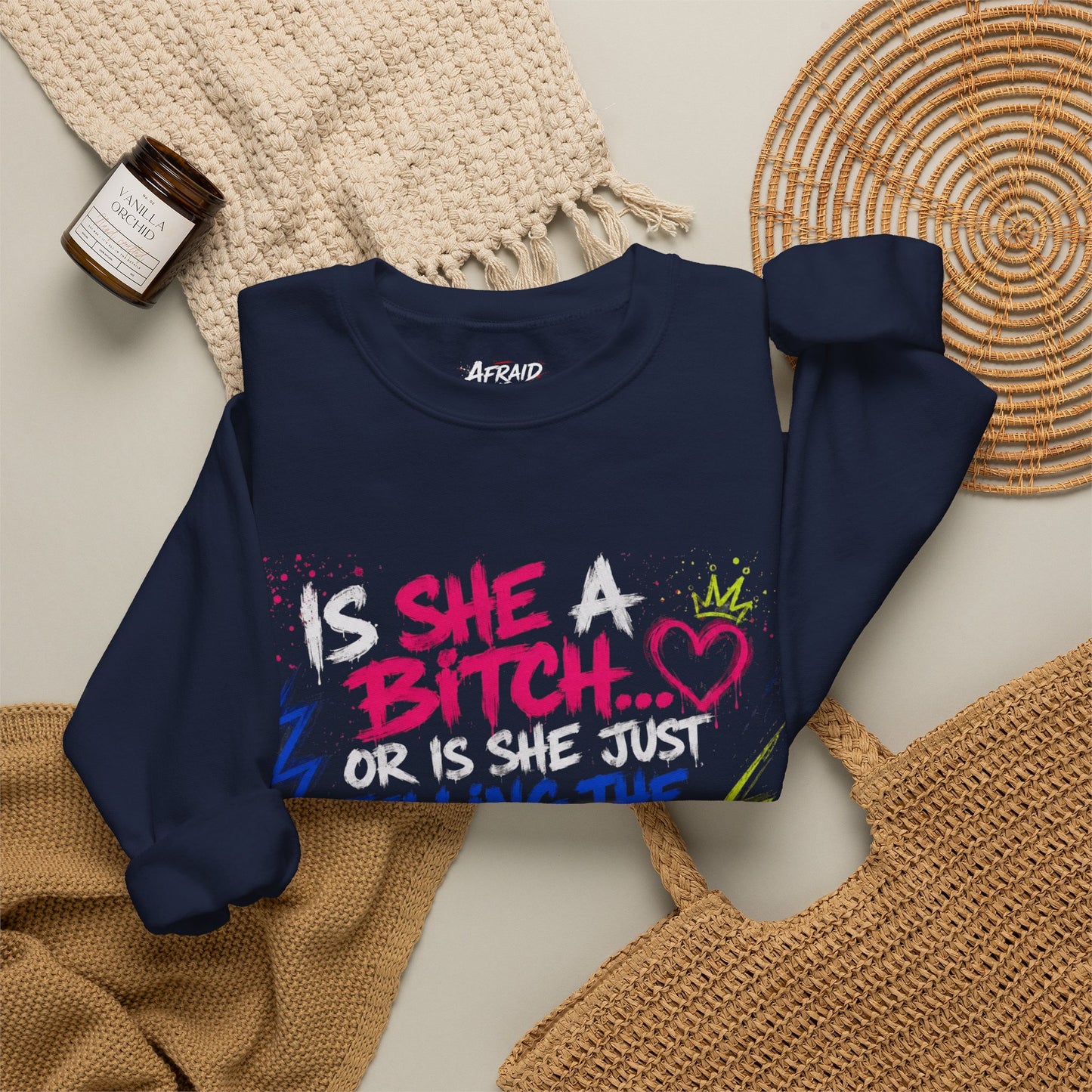 ‘Is She a B*tch?’ Unisex Heavy Blend™ Crewneck Sweatshirt