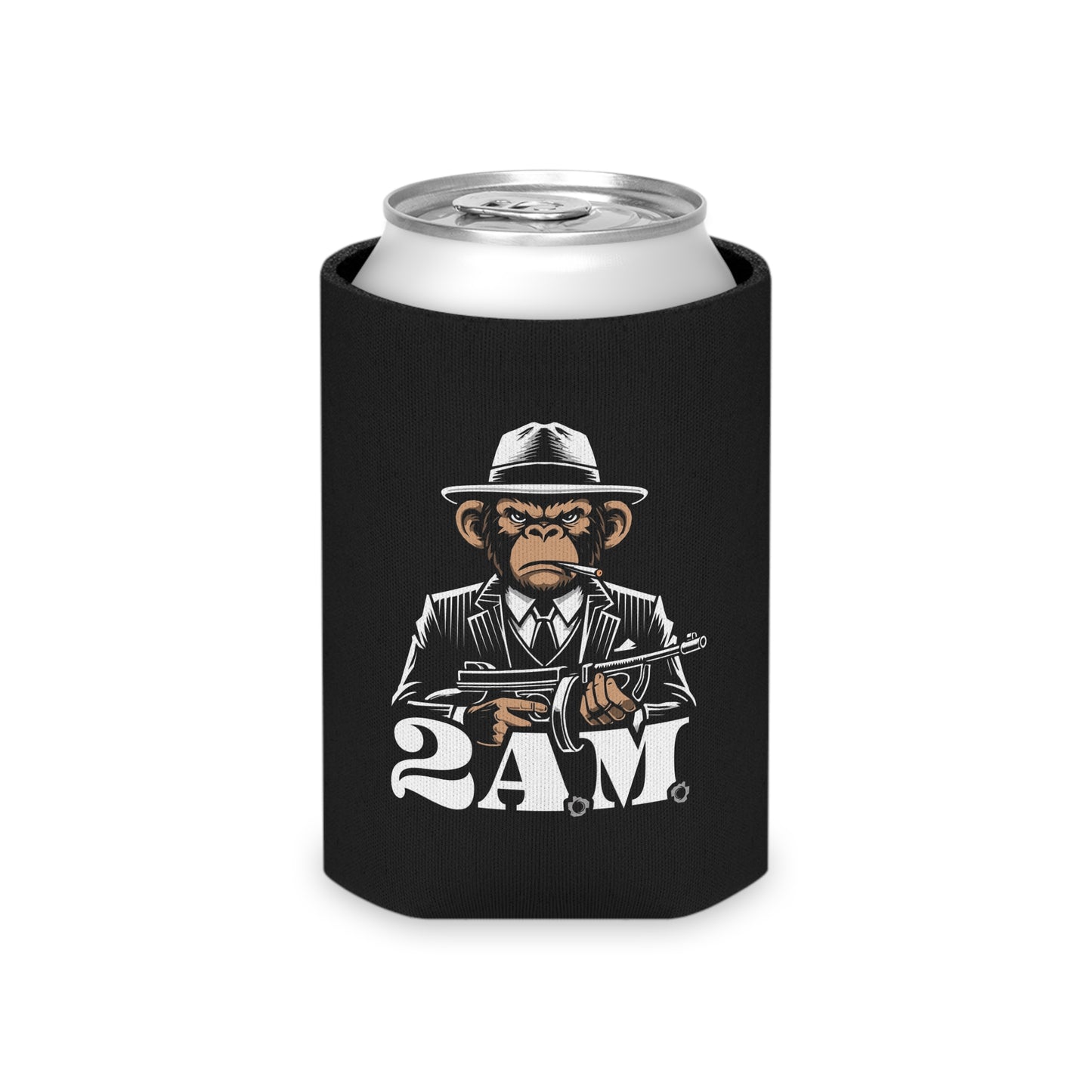 2 A.M. Gangster Monkey Can Cooler, Funny Drink Holder, Party Accessory, BBQ Cooler, Unique Gift Idea, Koozie for Celebrations