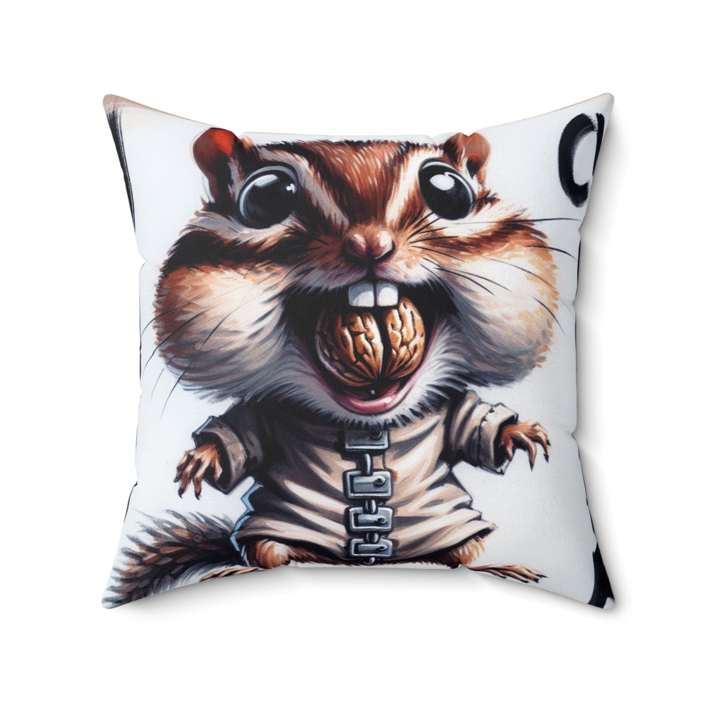 Straight Jacket Chipmunk Pillow, Fun Home Decor, Animal Lover Gift, Square Throw Pillow, Quirky Cushion