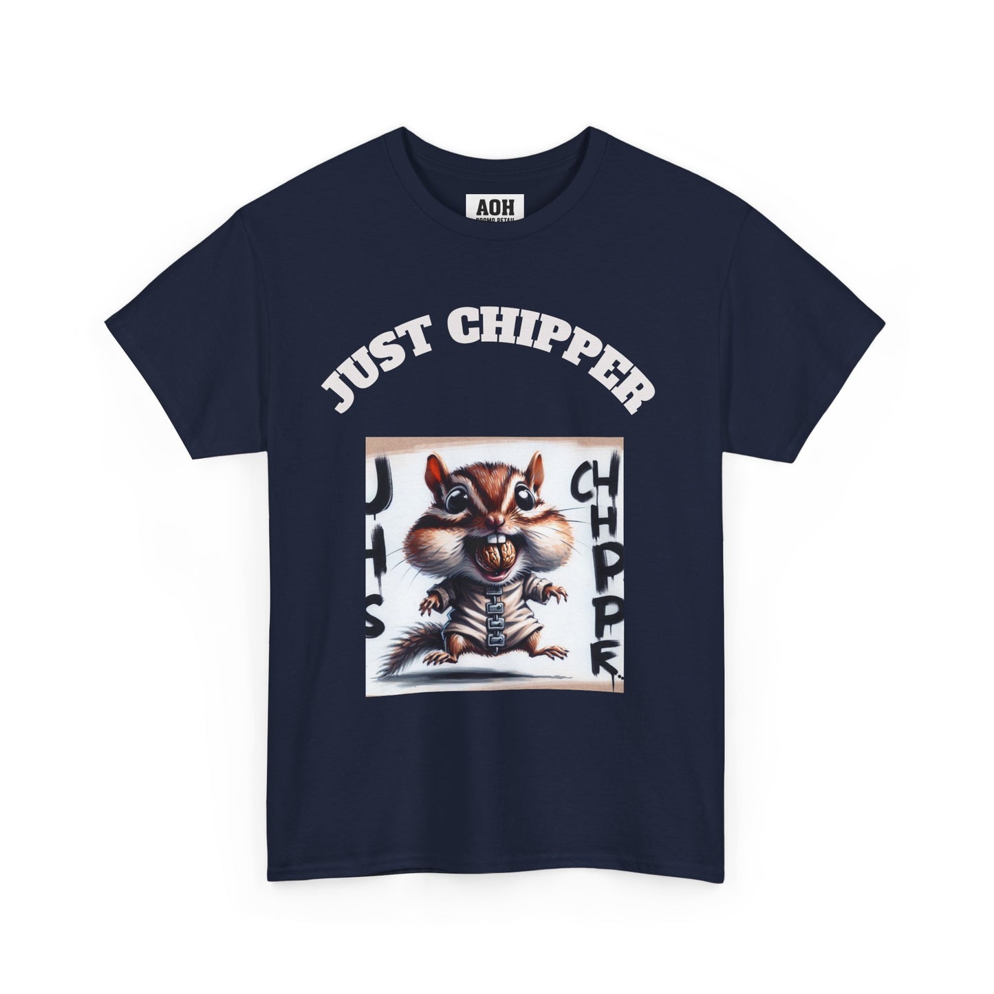 Straight Jacket Chipmunk 'Just Chipper' Funny Graphic Tee, Playful Unisex T-Shirt, Gift for Gamers, Humor Shirt, Casual Wear, Comedy Apparel