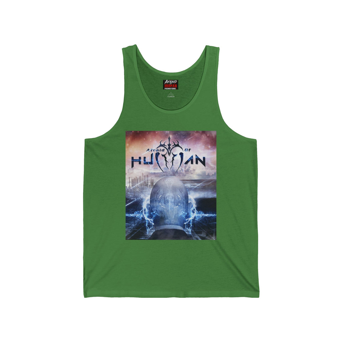 Afraid of Human Cosmic Human Unisex Jersey Tank - Graphic Tee, Summer Wear, Festival Outfit, Graphic Tank Top, Unique Gift