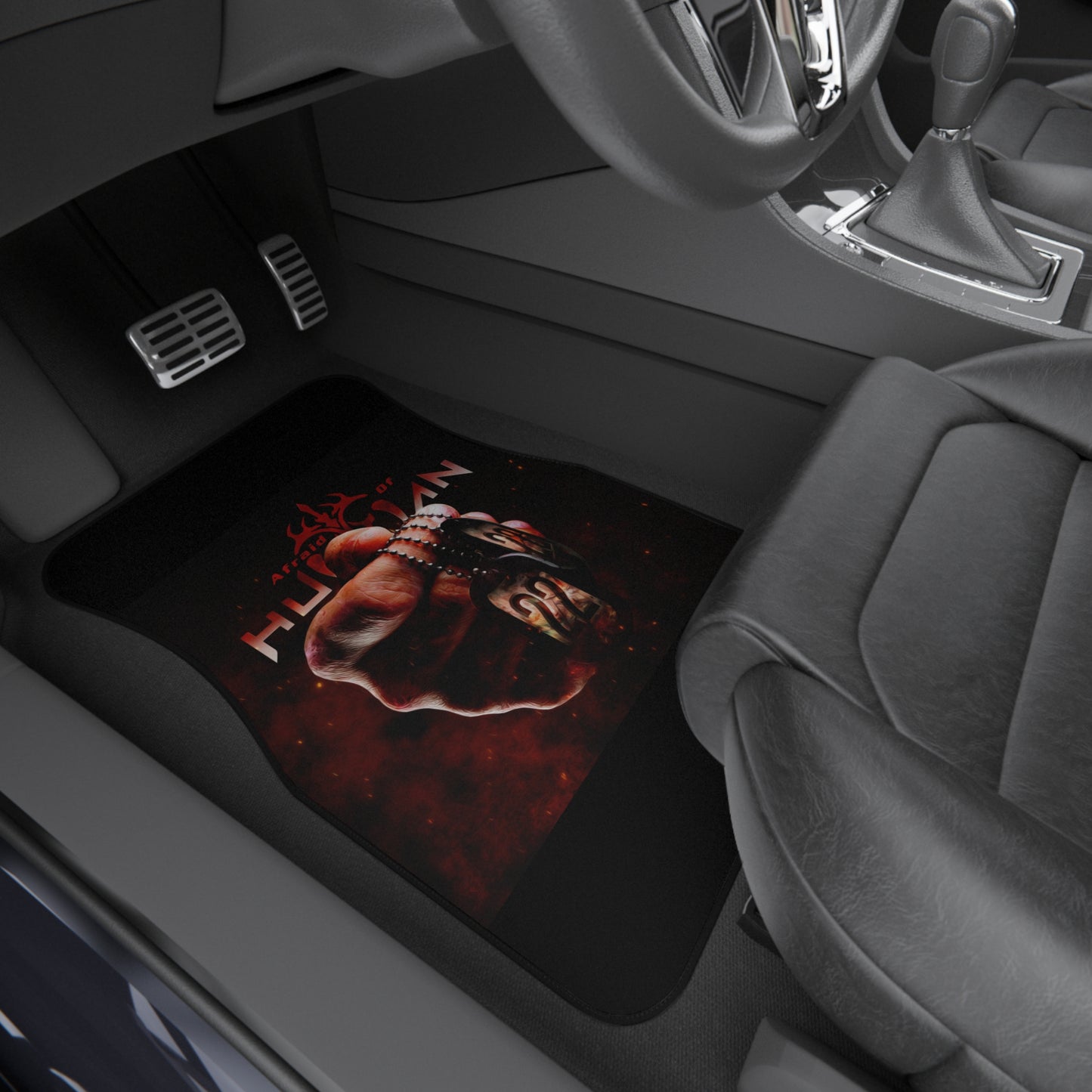 Afraid of Human Automotive Car Mats Set, Stylish Car Accessories, Custom Vehicle Floor Mats, Art-Inspired Car Interiors, Unique Gift for Car Lovers