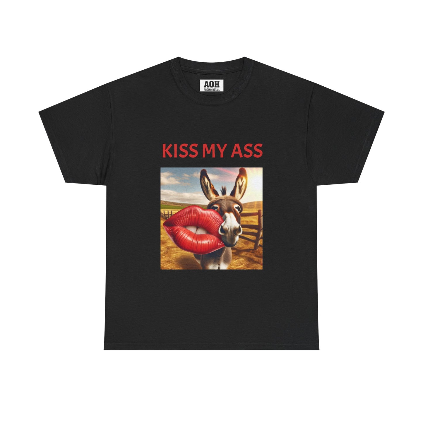 'Kiss My Ass' Unisex Cotton T-Shirt, Humorous Gift, Casual Wear, Party Top, Unique Design, Funny