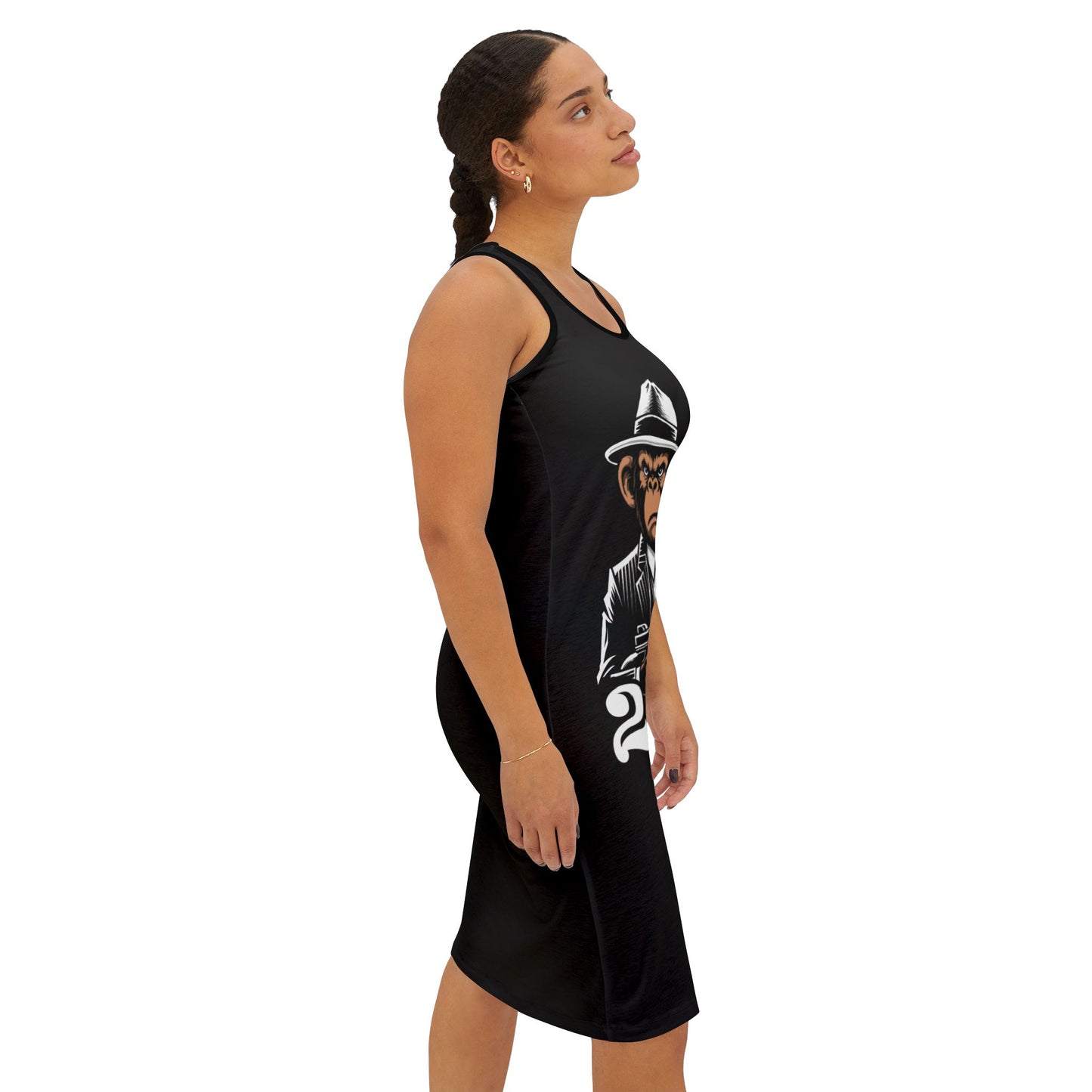 2 A.M. Stylish Women's Racerback Dress - 2AM Vintage Monkey Design, Summer Dress, Casual Outfit, Unique Gift, Fun Party Wear, Trendy Fashion