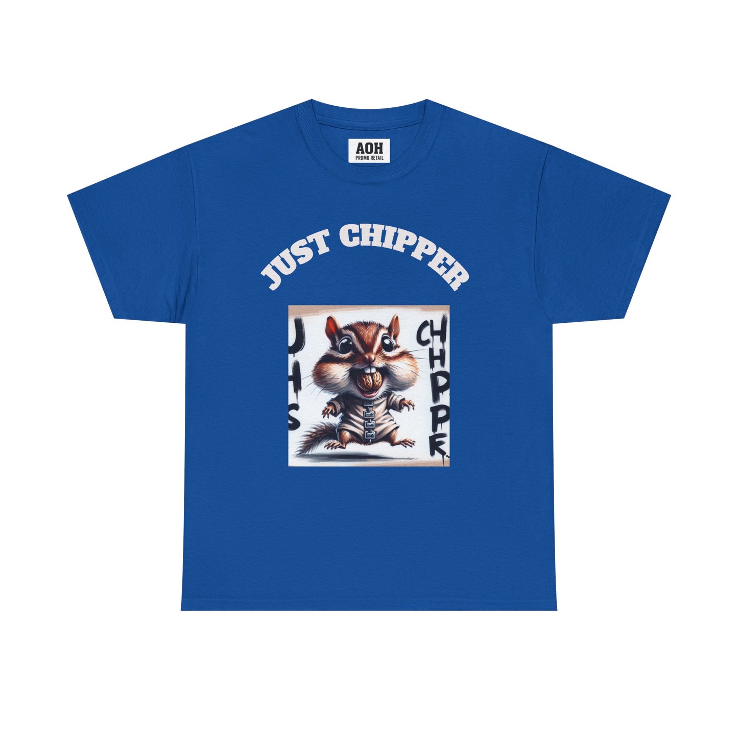 Straight Jacket Chipmunk 'Just Chipper' Funny Graphic Tee, Playful Unisex T-Shirt, Gift for Gamers, Humor Shirt, Casual Wear, Comedy Apparel