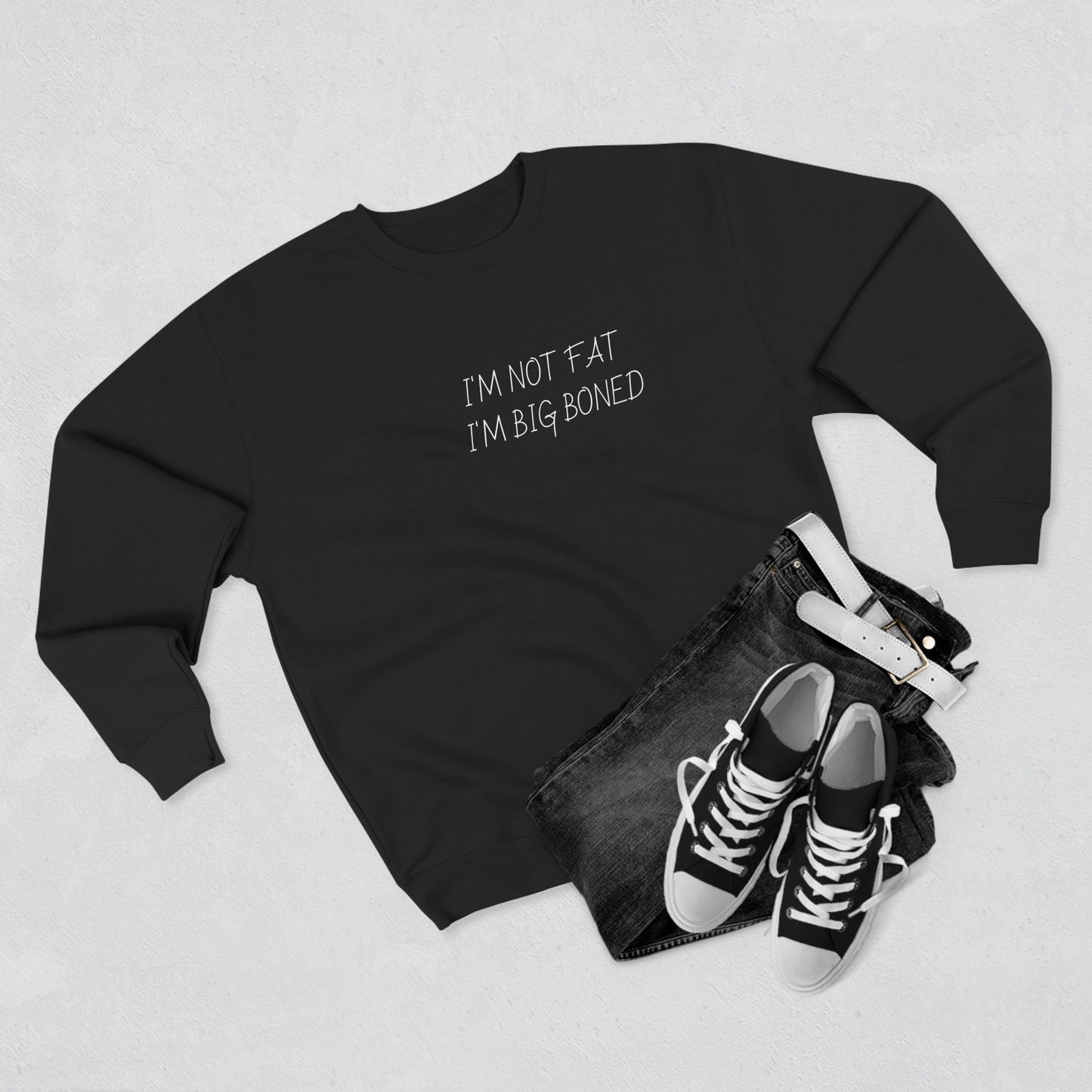Funny Big Boned Sweatshirt, Unisex Crewneck Pullover, Gift for Him/Her, Casual Wear, Comfortable Layering