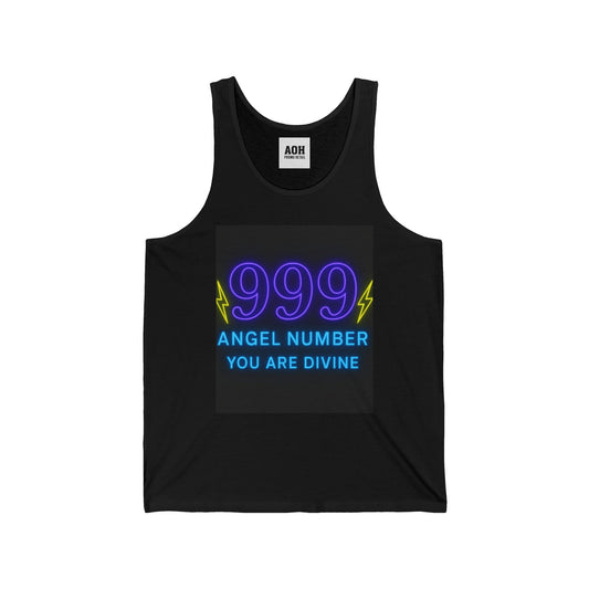 Divine 999 Angel Number Unisex Jersey Tank, Spiritual Tank Top, Numerology Apparel, Gift for Spiritual Seekers, Astrology Merchandise, [...]