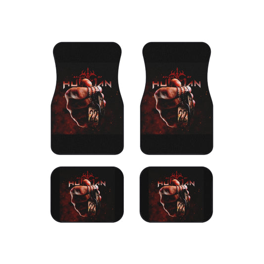 Afraid of Human Automotive Car Mats Set, Stylish Car Accessories, Custom Vehicle Floor Mats, Art-Inspired Car Interiors, Unique Gift for Car Lovers
