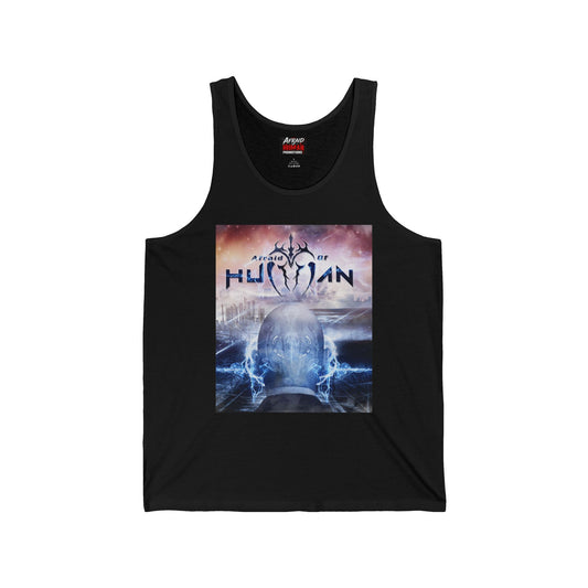 Afraid of Human Cosmic Human Unisex Jersey Tank - Graphic Tee, Summer Wear, Festival Outfit, Graphic Tank Top, Unique Gift
