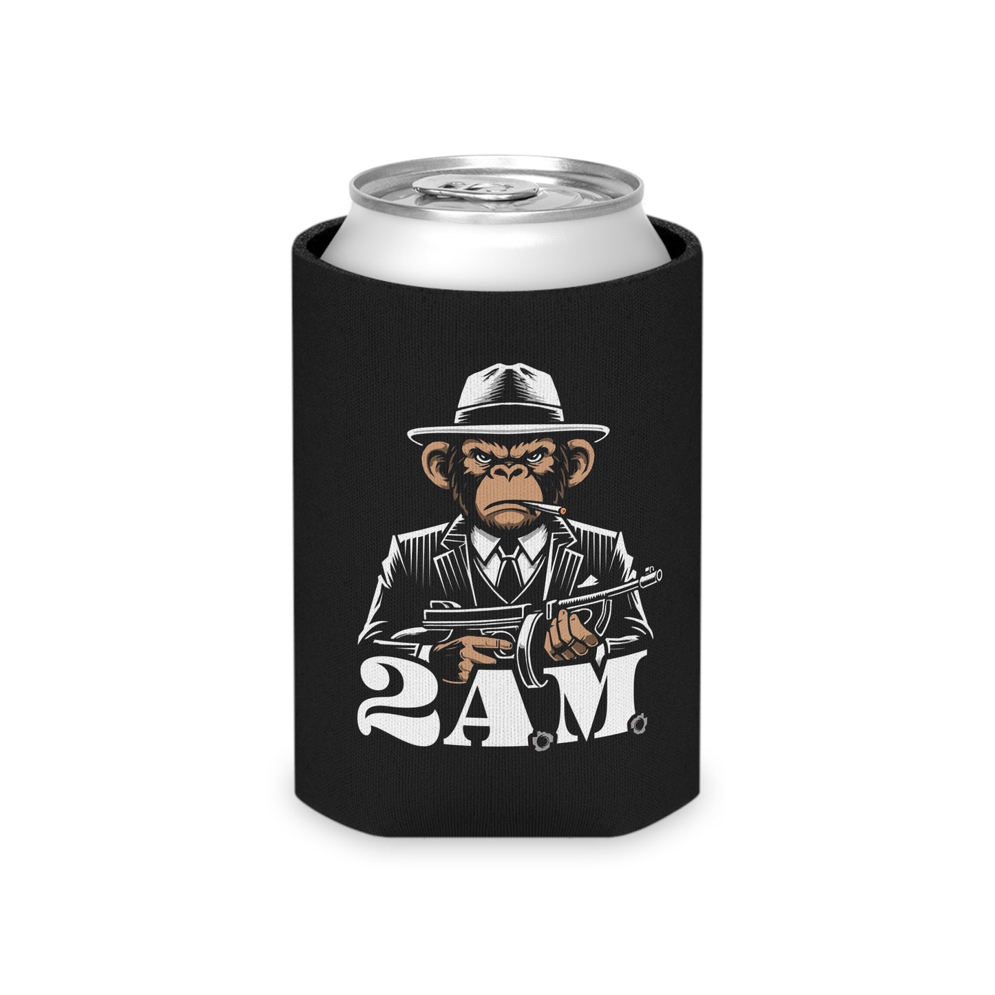 2 A.M. Gangster Monkey Can Cooler, Funny Drink Holder, Party Accessory, BBQ Cooler, Unique Gift Idea, Koozie for Celebrations