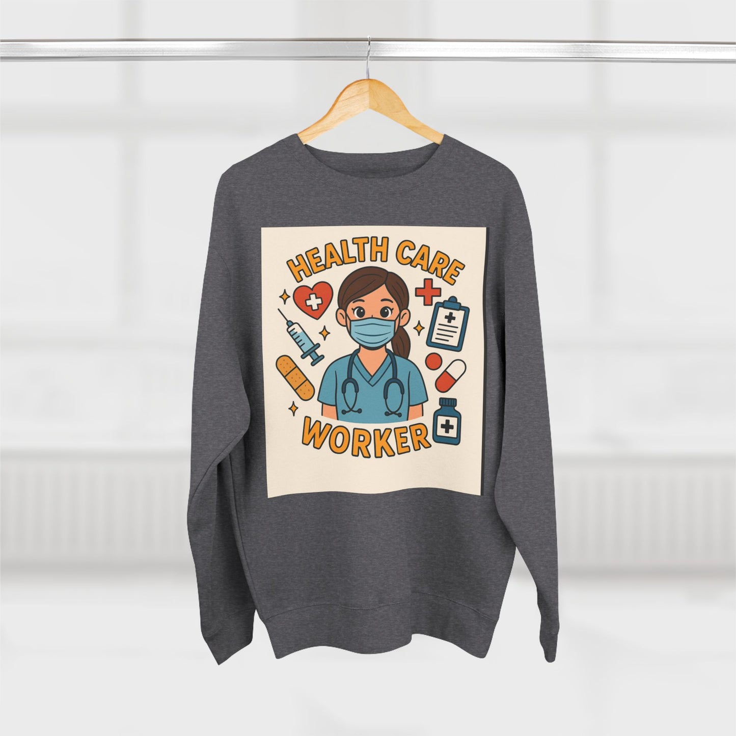 Health Care Worker Crewneck Sweatshirt, Unisex Gift for Medical Professionals, Nursing Appreciation, Healthcare Apparel, Casual Comfort Wear