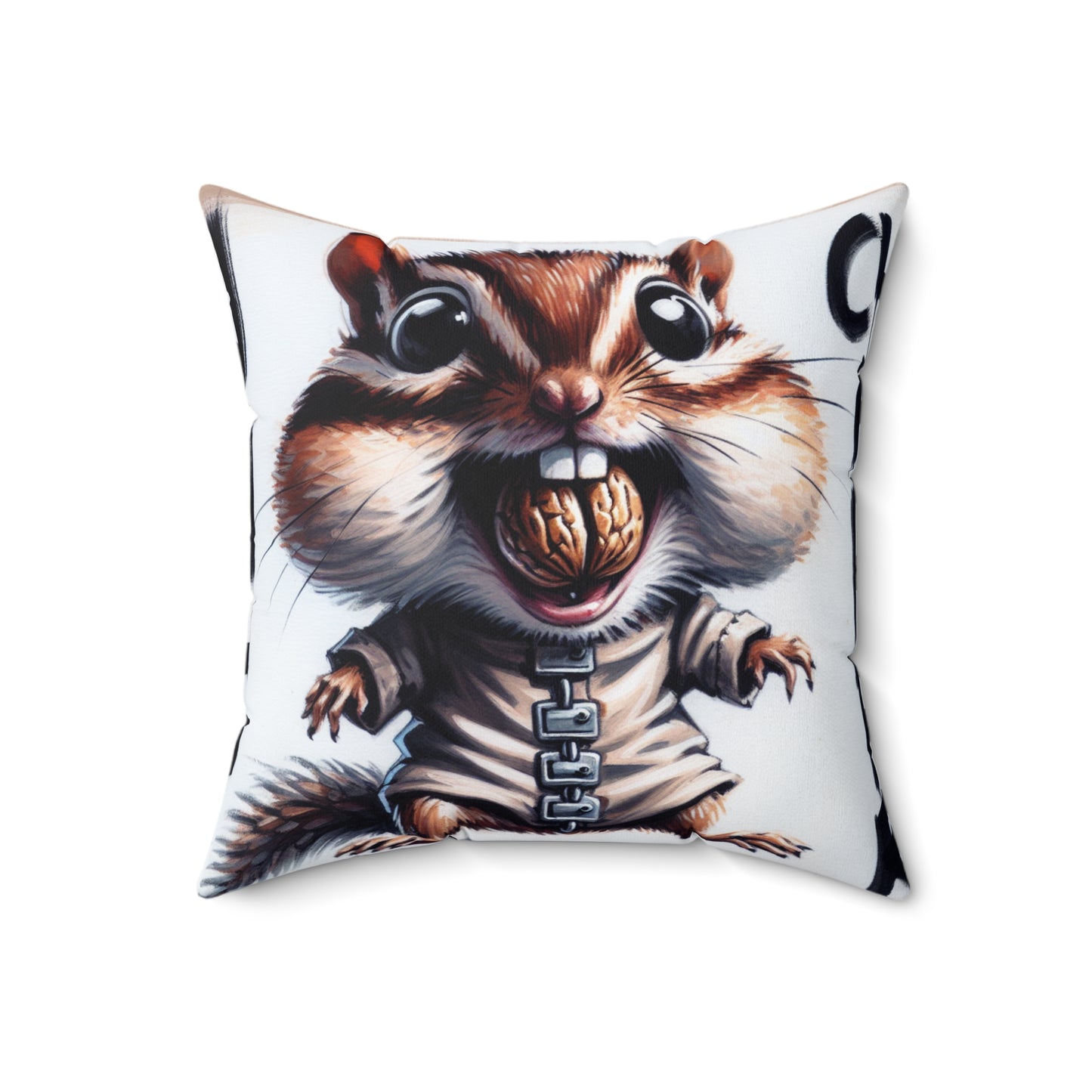 Straight Jacket Chipmunk Pillow, Fun Home Decor, Animal Lover Gift, Square Throw Pillow, Quirky Cushion
