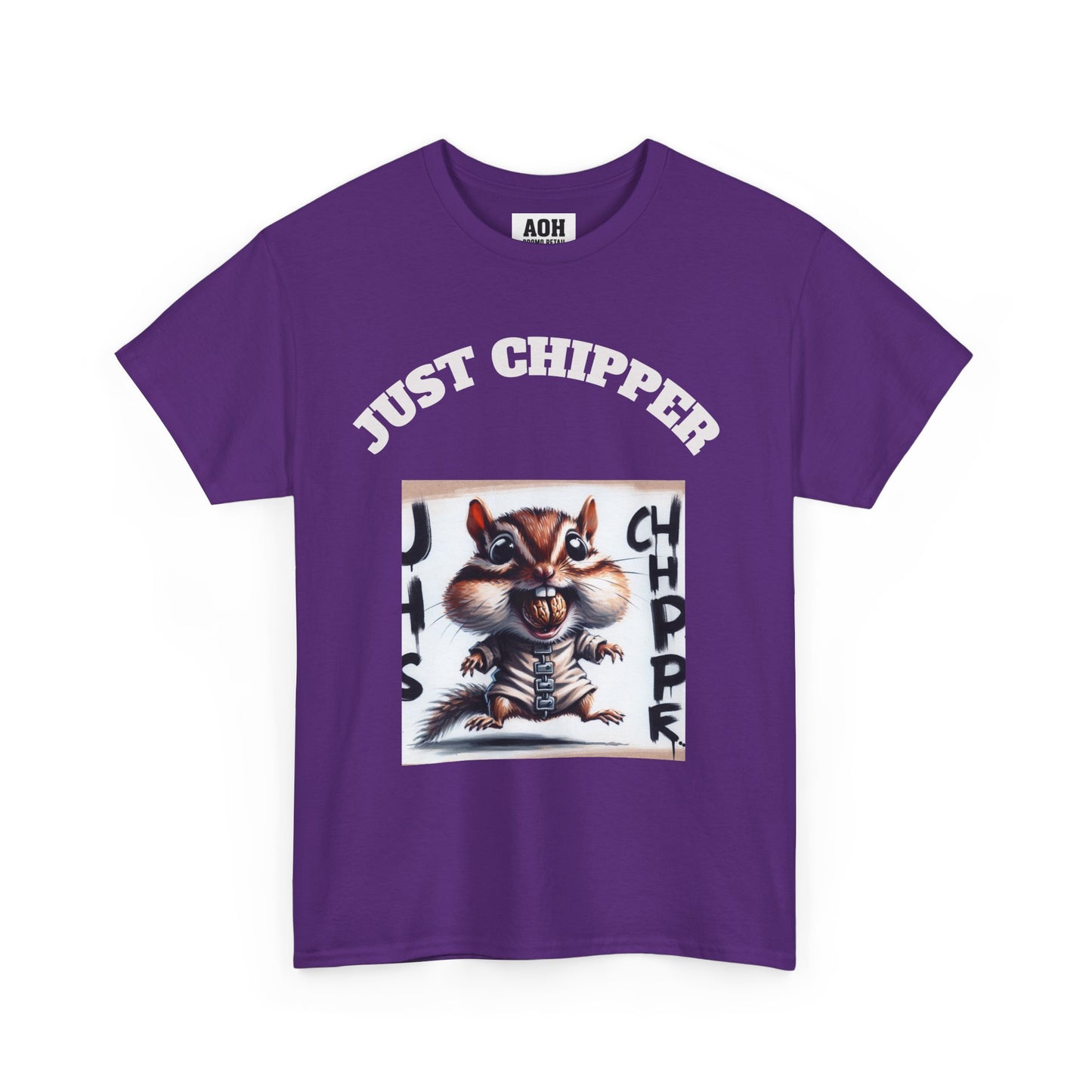 Straight Jacket Chipmunk 'Just Chipper' Funny Graphic Tee, Playful Unisex T-Shirt, Gift for Gamers, Humor Shirt, Casual Wear, Comedy Apparel