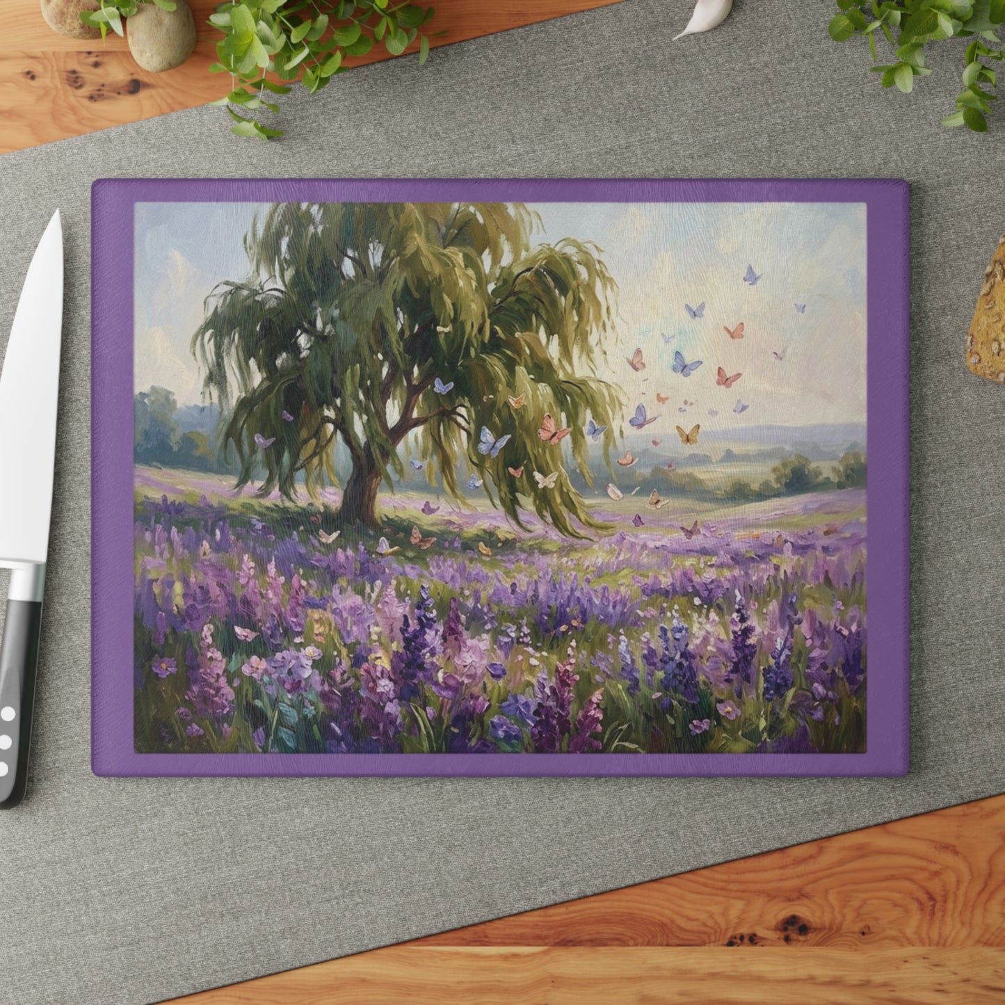 Butterfly Oasis Glass Cutting Board