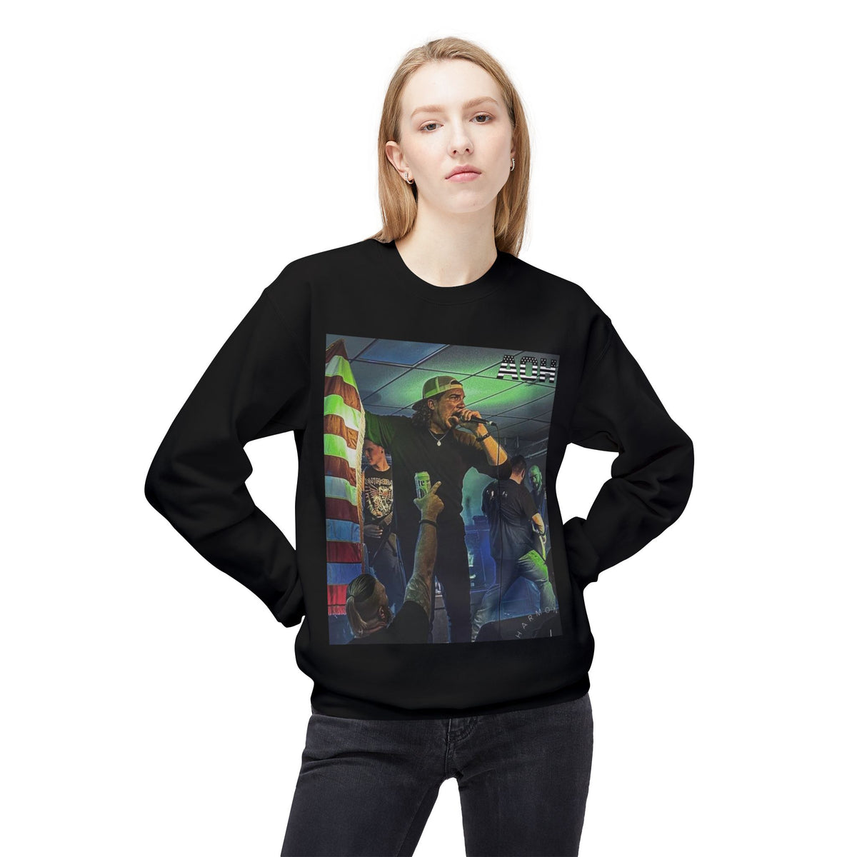 USA Flag AOH Fleece Crewneck Sweatshirt