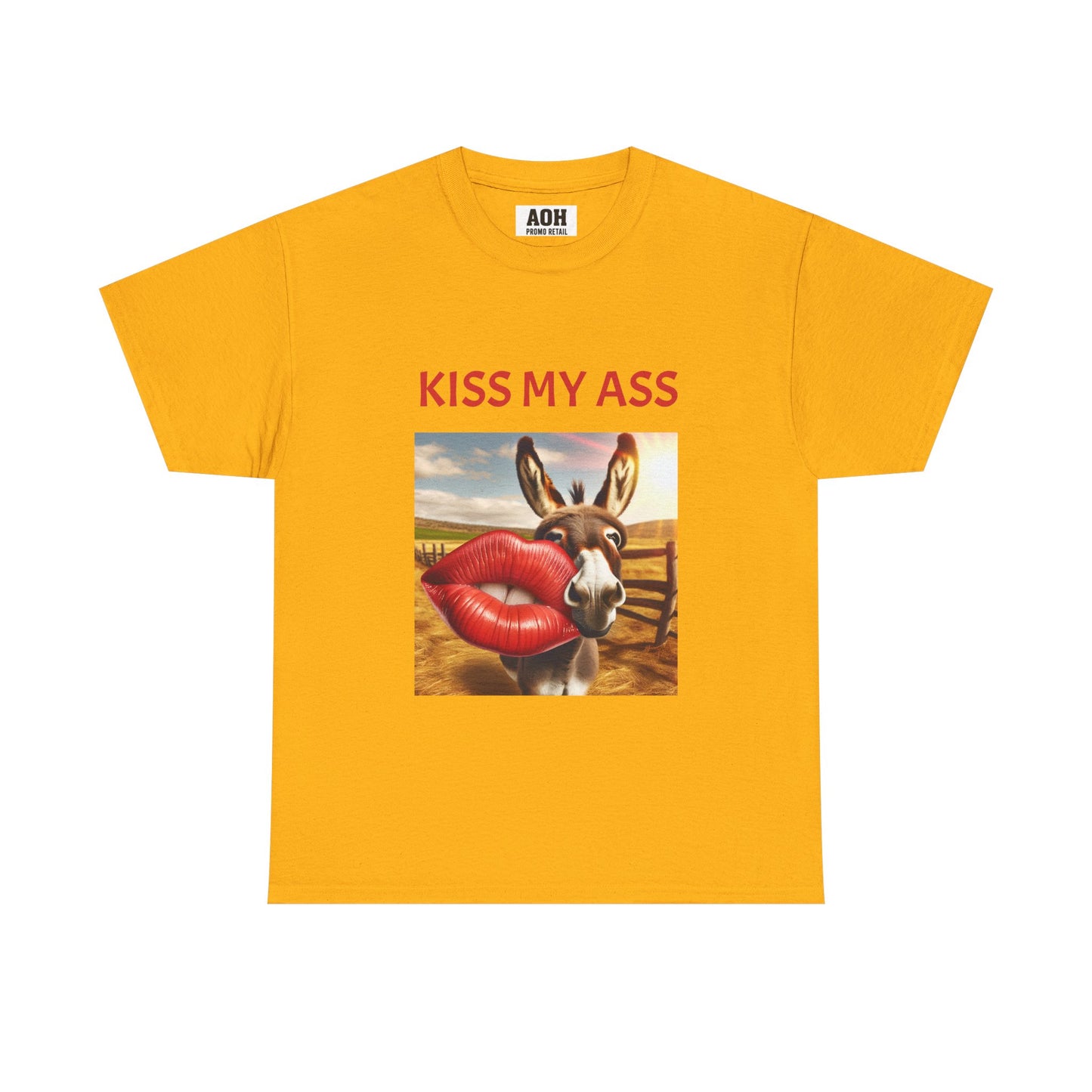 'Kiss My Ass' Unisex Cotton T-Shirt, Humorous Gift, Casual Wear, Party Top, Unique Design, Funny