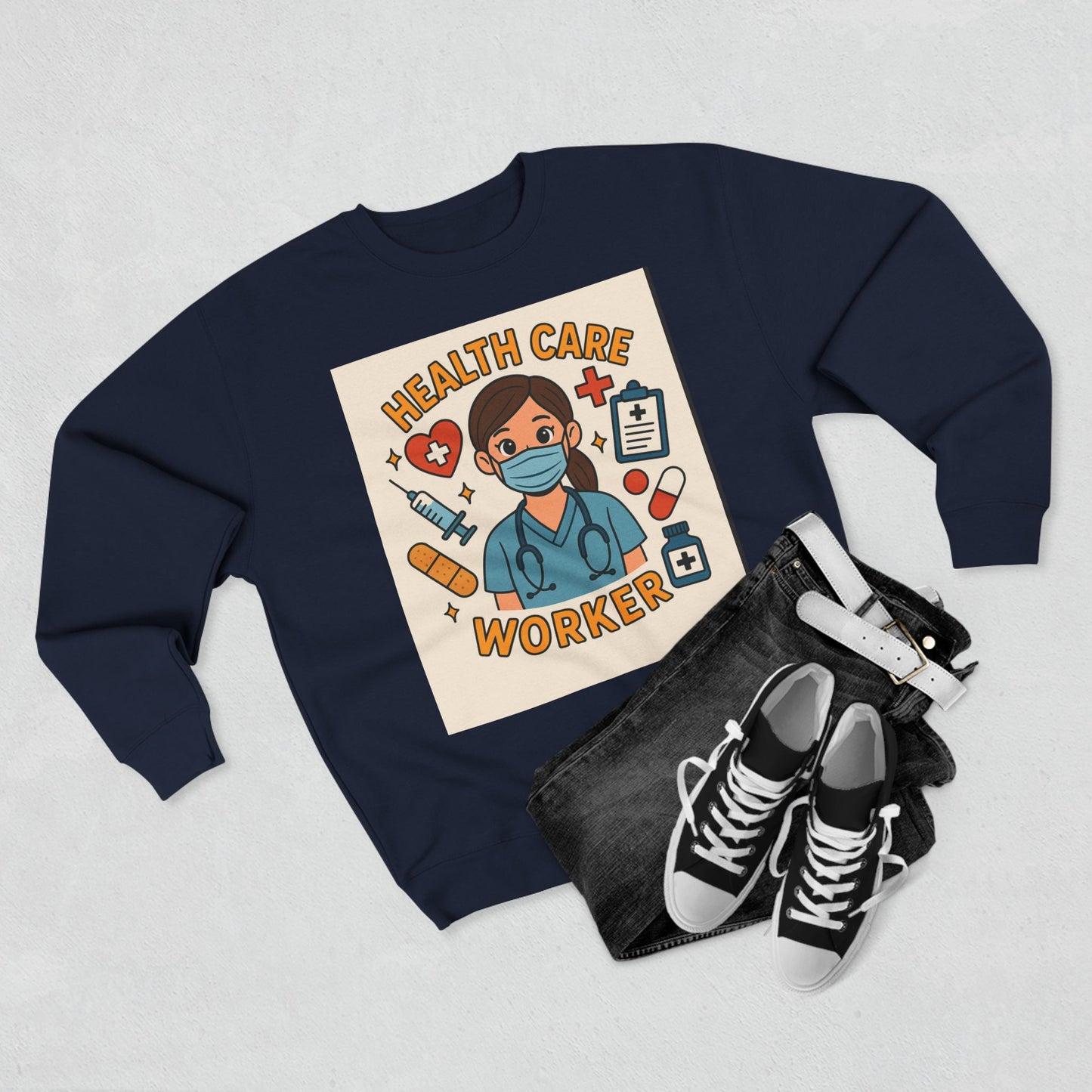 Health Care Worker Crewneck Sweatshirt, Unisex Gift for Medical Professionals, Nursing Appreciation, Healthcare Apparel, Casual Comfort Wear