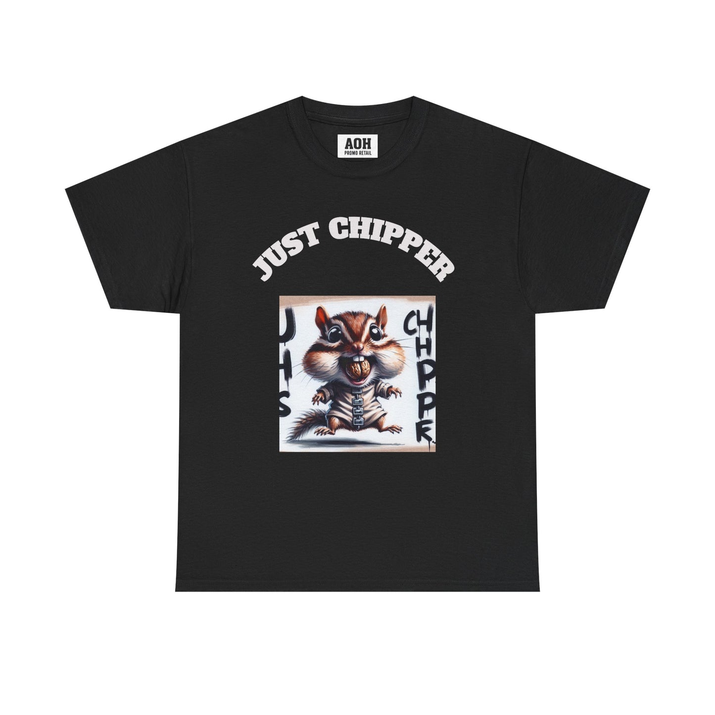 Straight Jacket Chipmunk 'Just Chipper' Funny Graphic Tee, Playful Unisex T-Shirt, Gift for Gamers, Humor Shirt, Casual Wear, Comedy Apparel