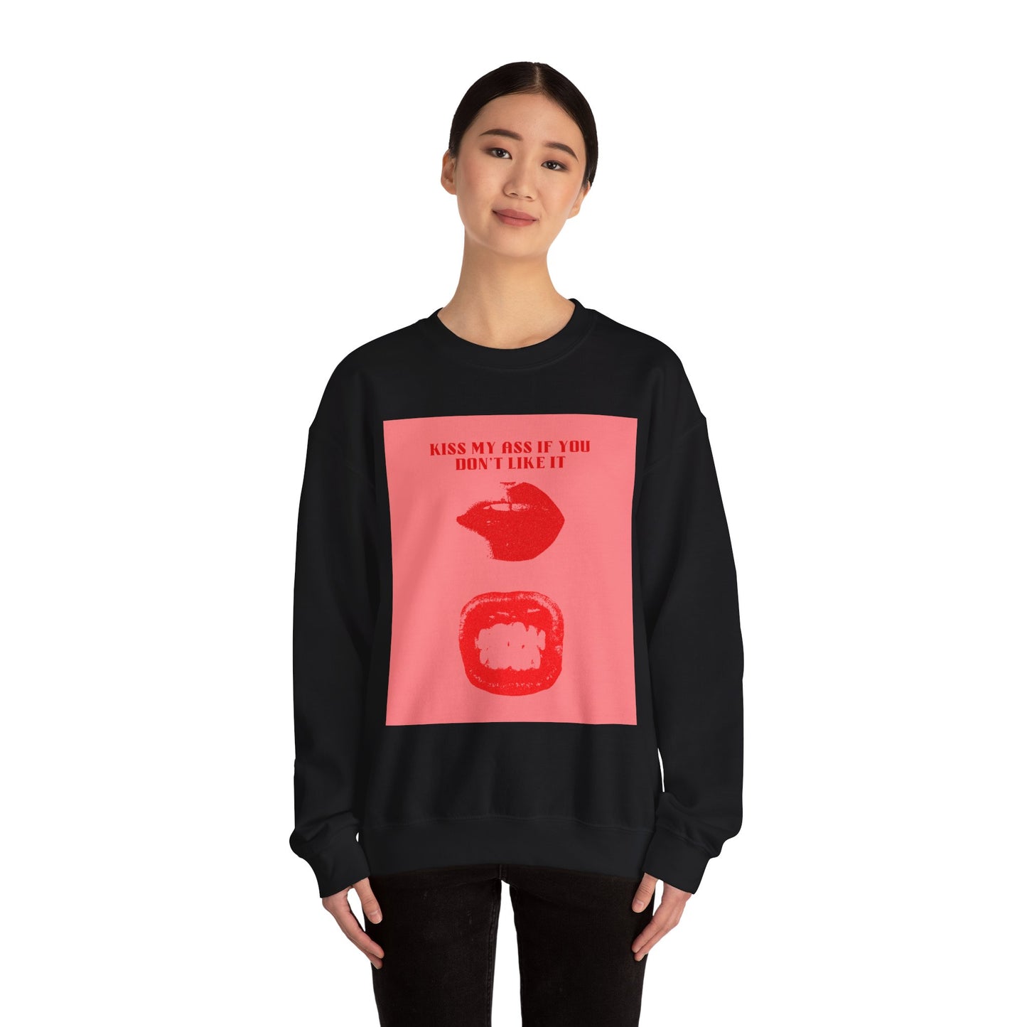 Bella Badass No. 999 Sassy Graphic Sweatshirt - Kiss My Ass If You Don't Like It, Unisex Crewneck, Funny Sweatshirt, Gift for Friends, Casual Wear