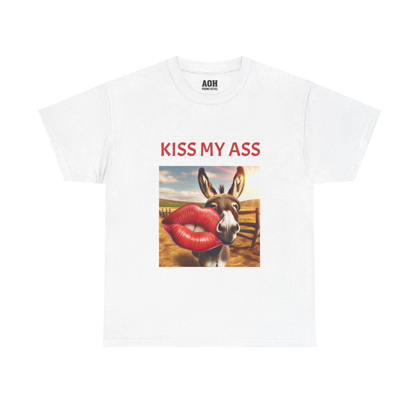 'Kiss My Ass' Unisex Cotton T-Shirt, Humorous Gift, Casual Wear, Party Top, Unique Design, Funny