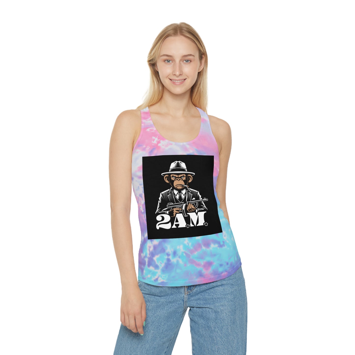 Chic Tie Dye Tank Top, 2AM Graphic Top, Summer Beachwear, Casual Wear, Festival Fashion, Trending Apparel